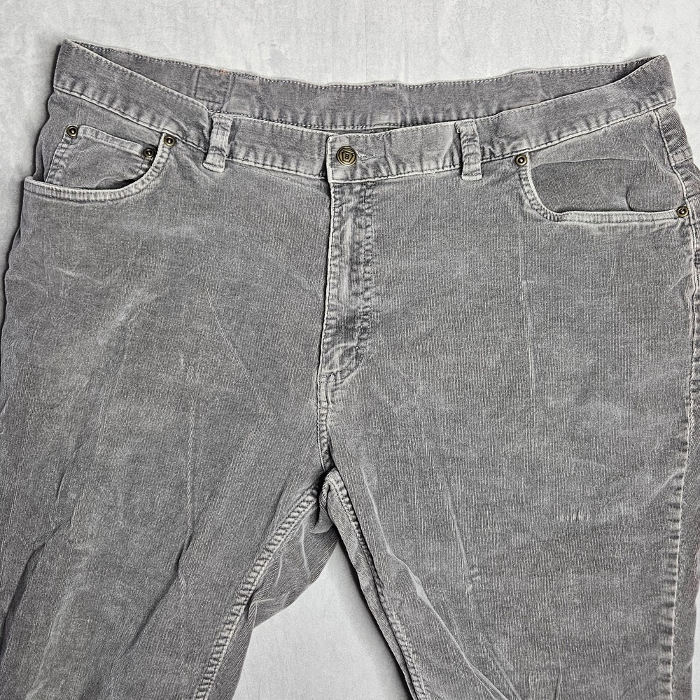 Bills Khakis Pants Mens 42x30 (Fits 40x28) Gray Corduroy Straight Leg Stretch - Picture 5 of 14